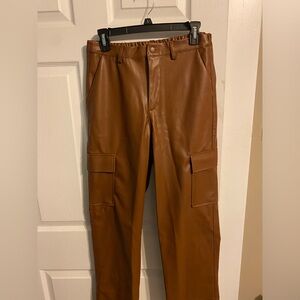 Faux leather cargo pant